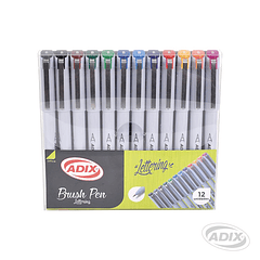 Brush Pen 12 Colores (007) ADIX