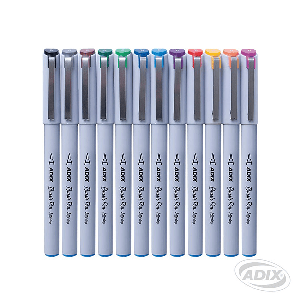 Brush Pen 12 Colores (007) ADIX 2