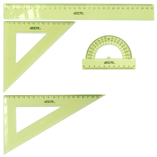 Set Geometría GREEN 30cm 4pzs (002) NEOLITE 2