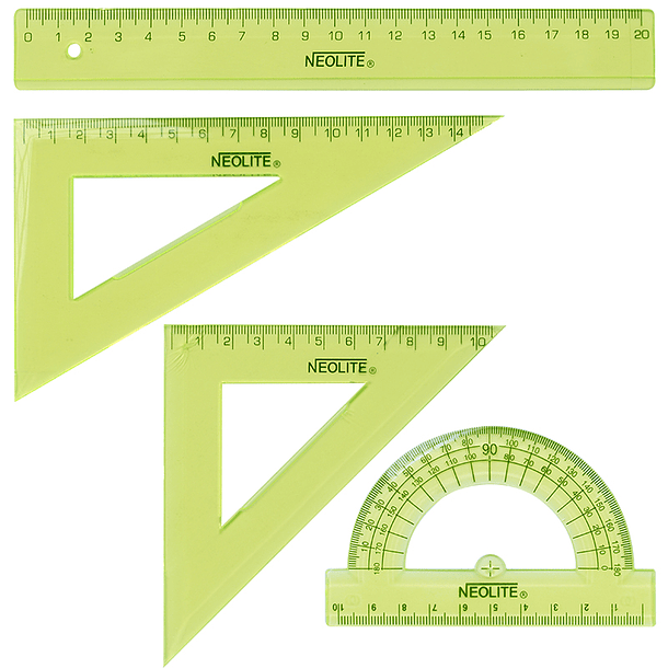 Set Geometría GREEN 20cm 4pzs (001) NEOLITE 2