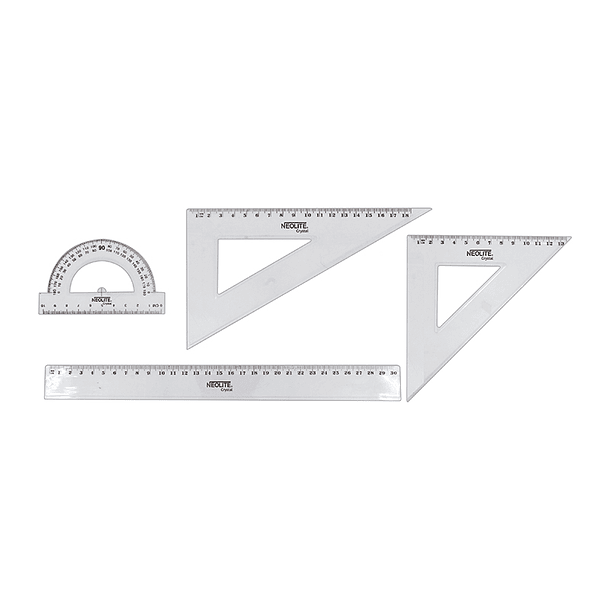 Set Geometría Transparente 30cm 4pzs (002) NEOLITE 2