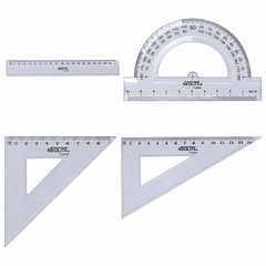 Set Geometría Transparente 20cm 4pzs (001) NEOLITE