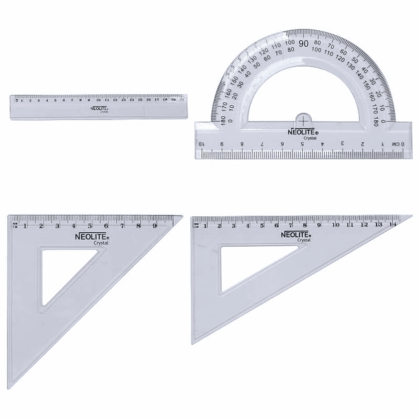 Set Geometría Transparente 20cm 4pzs (001) NEOLITE 2