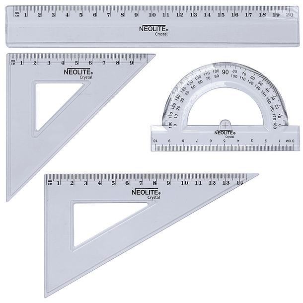 Set Geometría Transparente 20cm 4pzs (001) NEOLITE 3