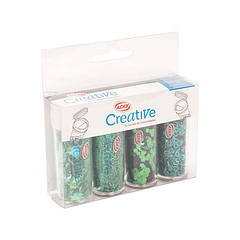 Set Confeti/Glitter Verde 4u (023) CREATIVE