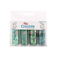 Set Confeti/Glitter Verde 4u (023) CREATIVE