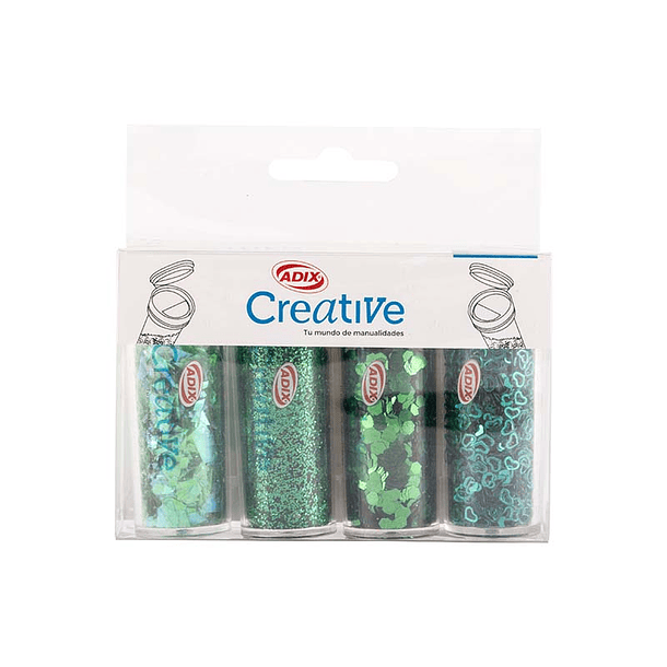 Set Confeti/Glitter Verde 4u (023) CREATIVE 2
