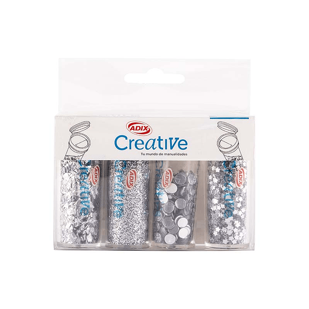 Set Confeti/Glitter Plata 4u (021) CREATIVE 1