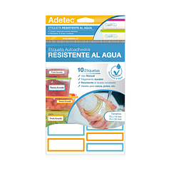 ETIQUETA MANUAL ADETEC - RESISTENTE AL AGUA 70x15 MM