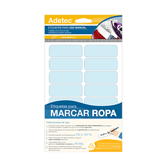 ETIQUETA MARCA ROPA COLOR ADETEC - 63x25 MM