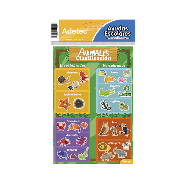 AYUDAS ESCOLARES AUTOADHESIVAS - ANIMALES