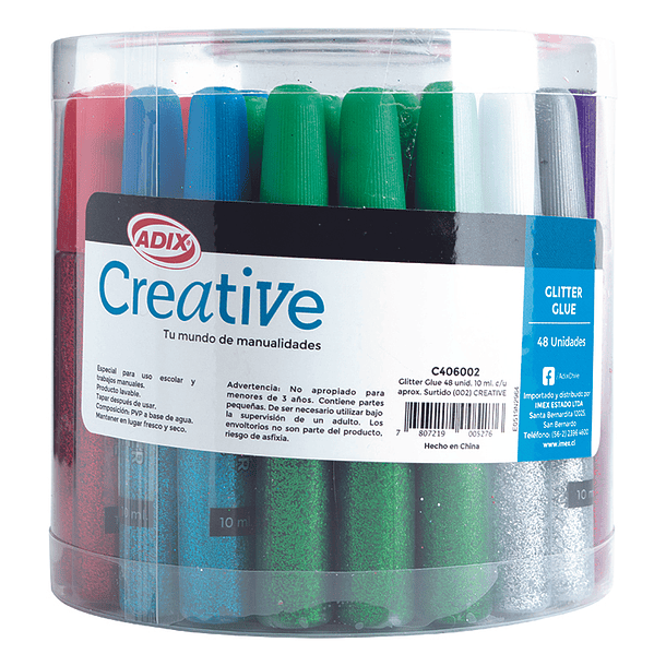 Glitter Glue 10ml c/u 48u Surtido (002) CREATIVE 1