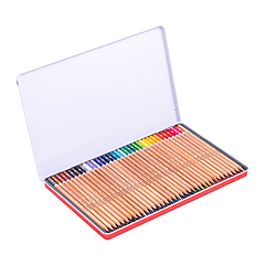 Lápices Acuarelables 36 Colores + Pincel Caja Metálica