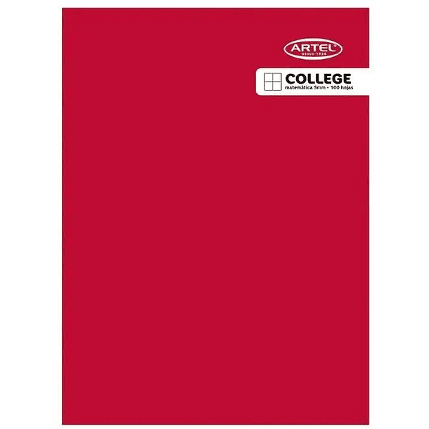 Cuaderno College Matemáticas 7mm. 100 Hojas Artel 2