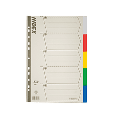 Separadores Plásticos Archivables Oficio 5 Unid. Colores