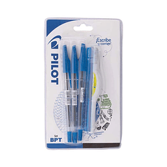 Set BEPETE 1.0 Azul 3u/Corrector/Regla Blís (001) PILOT