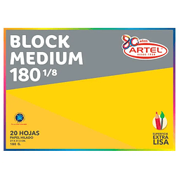 Block Medium 180 1/8 20 Hojas Artel