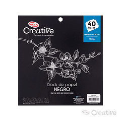 Block Papel Negro 16x16cm 40h 150g (037) CREATIVE