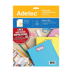 Etiqueta Escolar para marcar cuadernos 70x35 mm 5 Hojas