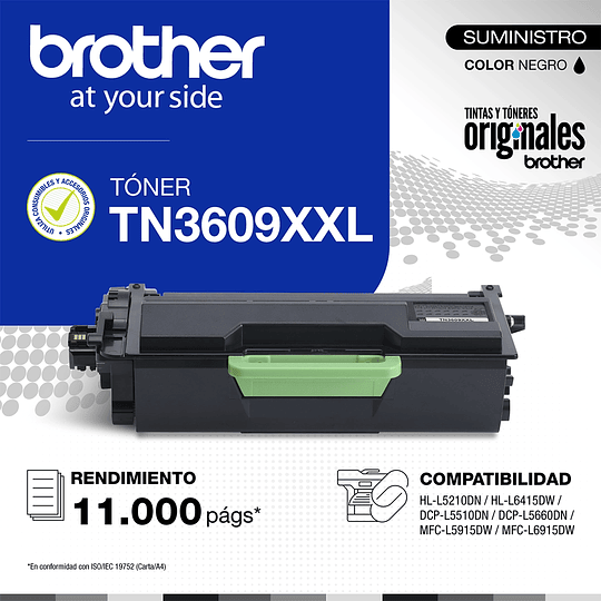Tóner Brother TN 3609XXL Original | MFC L5915DW | MFC L6915DW | DCP L5510DN | DCP L5660DN