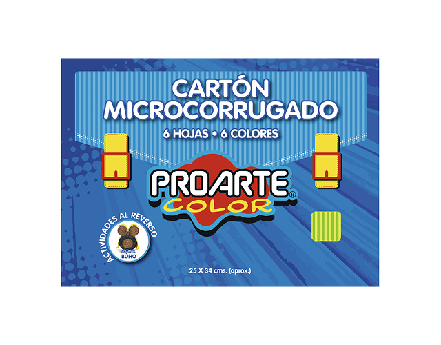 Estuche Cartón Microcorrugado 6 Col, 6 Hjs 25x34 cms Proarte