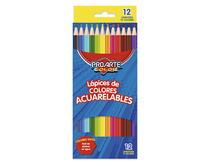 Lapices 12 Colores Acuarelables Proarte