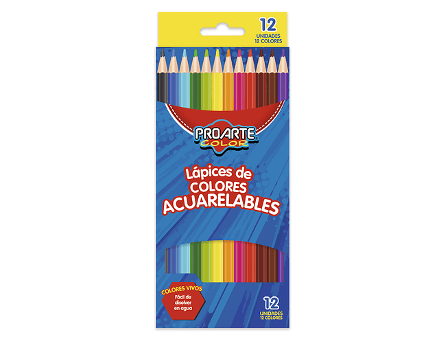 Lapices 12 Colores Acuarelables Proarte