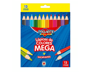 Lapices de 12 Colores Mega Proarte + Sacapunta