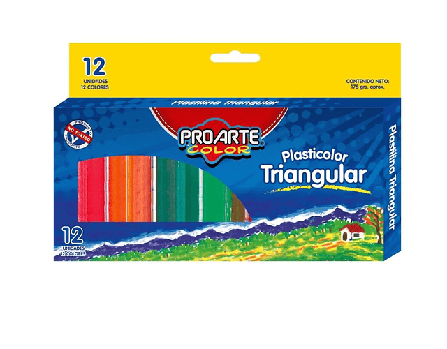 Plasticina Triangular Plasticolor 12 Colores Proarte
