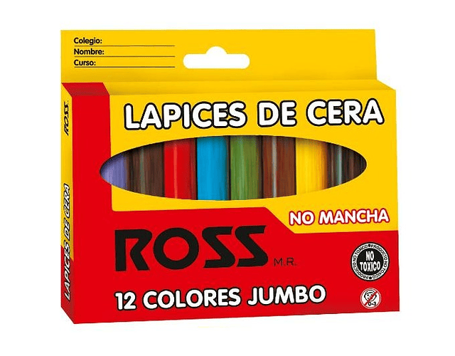 Lápiz de Cera 12 Colores Jumbo Ross