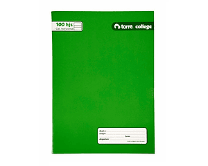 Cuaderno College Caligrafía Horizontal 100 Hjs Torre