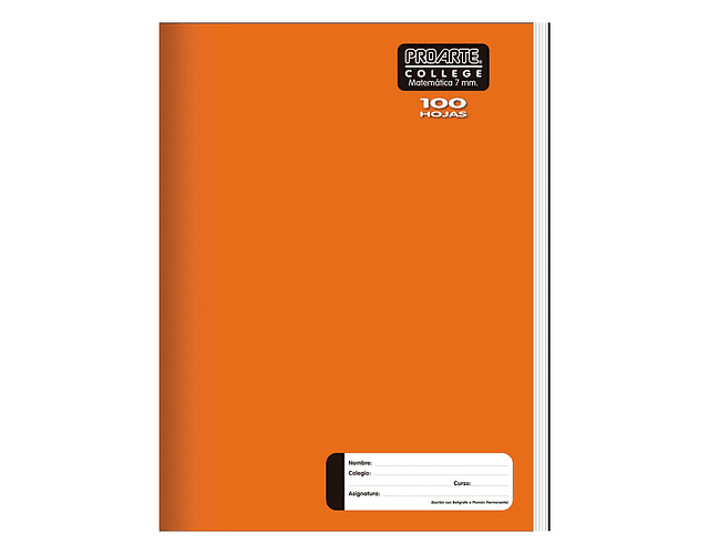 Cuaderno College Liso 100 Hjs 7mm Proarte