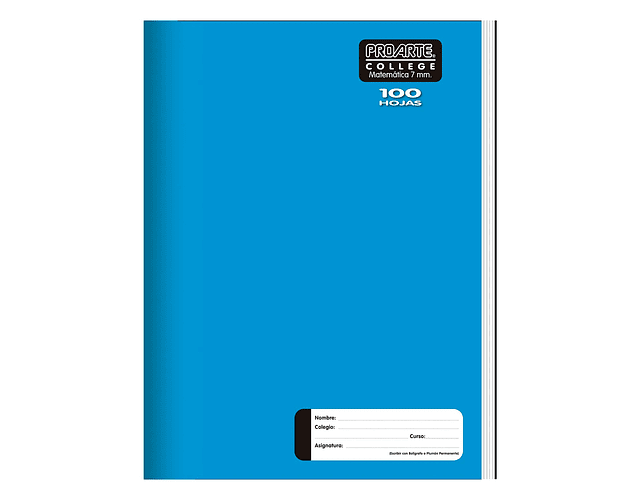 Cuaderno College Liso 100 Hjs 7mm Proarte