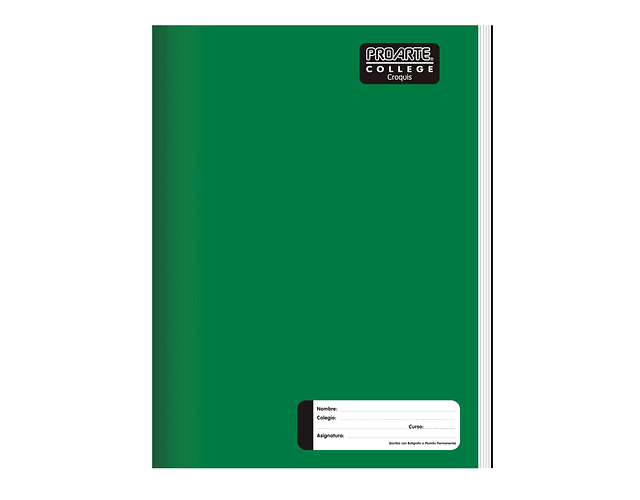 Cuaderno College Croquis 80 Hjs Proarte
