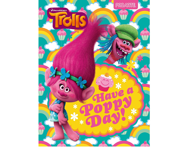 Cuaderno Universitario Trolls 100 Hjs 7mm Proarte