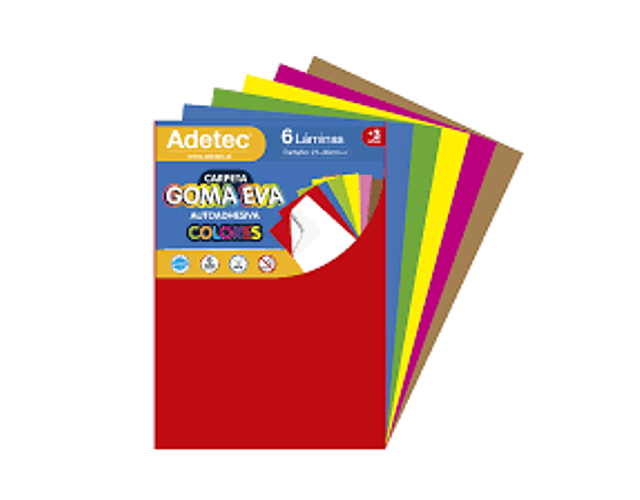 Set Goma Eva Adhesiva 6 Colores Adetec