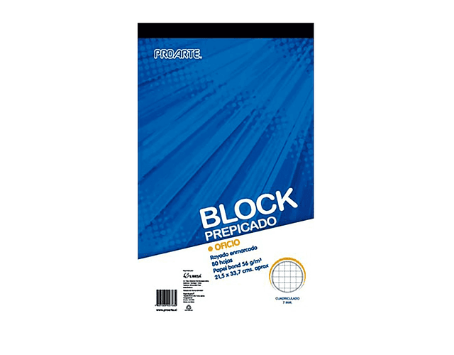 Block Prepicado Oficio 80 Hjs 21,5 x 34,5 cms Proarte