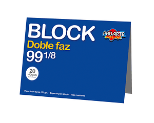 Block Medio 99º 1/8 20 Hjs 140G.37,7 X 27 cms Doble Faz Proarte