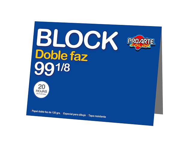 Block Medio 99º 1/8 20 Hjs 140G.37,7 X 27 cms Doble Faz Proarte