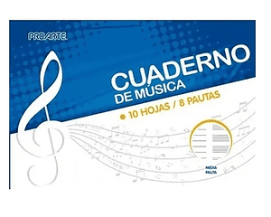 Cuaderno de Música Media Pauta Proarte