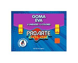 Estuche Goma Eva 6 Hjs 6 Colores 20x30cms Proarte