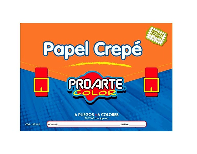 Estuche papel crepé 6 Hjs 6 col