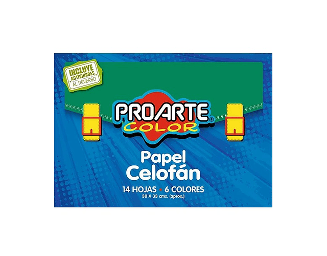 Estuche Papel Celofán 14 Hjs 6 Col. Surt. 33x30 cms Proarte
