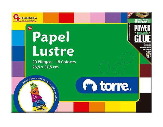 Estuche Papel Lustre 20 Hjs Torre