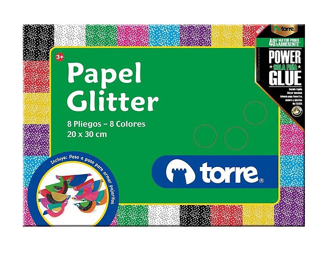Estuche Papel Glitter Torre