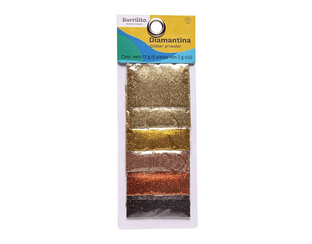 Set 6 Sobres de Escarcha Dorada Barrilito