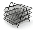 Bandeja de Escritorio Triple Malla Metal Negra Selloffice