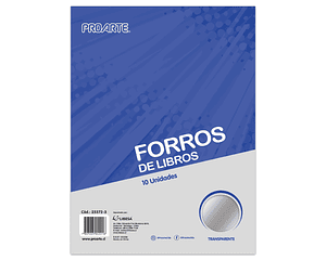 Forro libro transparente proarte 10 unds