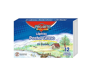 Lapices Pastel Graso de 12 Colores Proarte