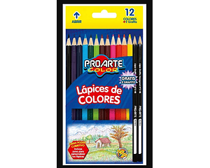 Lapices De 12 Colores + 2 Grafito de Regalo Proarte